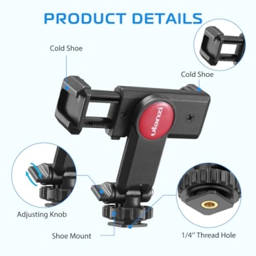 ULANZI Phone Tripod Mount with Cold Shoe and Adjustable Holder