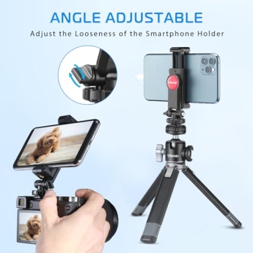 ULANZI Phone Tripod Mount with Cold Shoe and Adjustable Holder