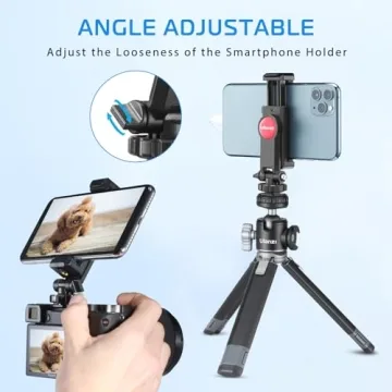 ULANZI Phone Tripod Mount with Cold Shoe and Adjustable Holder