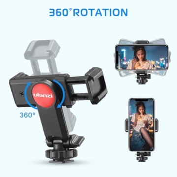 ULANZI Phone Tripod Mount with Cold Shoe and Adjustable Holder