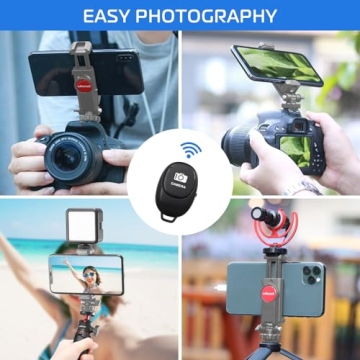 ULANZI Phone Tripod Mount with Cold Shoe and Adjustable Holder