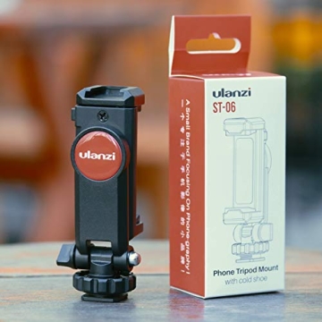 ULANZI Phone Tripod Mount with Cold Shoe and Adjustable Holder