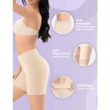 Esa Liang Shapewear Tummy Control, Mid-Waist Body Shaper Shorts, Women's Girdle Shorts and Spanks Sh...