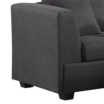 STAFFORA Dorris Sectional Sofa with Ottoman - Reversible L Shape Couch with Chaise for Living Room - Modern Home Decor Furniture Set - Simple Fast and Easy Assembly - Gray