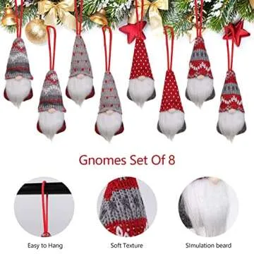 Swedish Gnome Hanging Ornaments – Set of 8