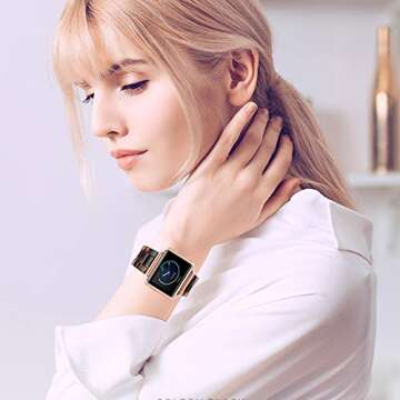 Ayeger Resin Band Compatible with Fitbit Blaze,Women Men Metal Frame Housing+ Resin Accessory Band Wristband Strap Blacelet for Fitbit Blaze Smart Watch Fitness(Tortoise)