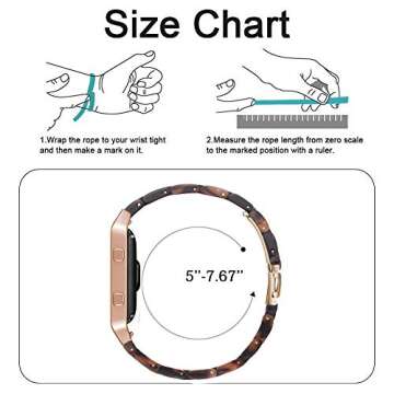 Ayeger Resin Band Compatible with Fitbit Blaze,Women Men Metal Frame Housing+ Resin Accessory Band Wristband Strap Blacelet for Fitbit Blaze Smart Watch Fitness(Tortoise)