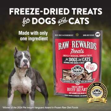 Northwest Naturals Raw Rewards Freeze-Dried Beef Heart Treats for Dogs and Cats - Bite-Sized Pieces ...
