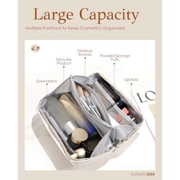 VFMBL Monogrammed Makeup Bag for Teen Girls Women, Dorm Stuff, Travel Essentials, Custom Toiletry Bag with Handle, Collage Girls Gifts Idea, Personalized Gifts, Teen Girl Gifts Trendy Stuff