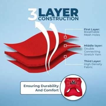 Voyager Step-in Air Dog Harness - All Weather Mesh, Reflective, No Pull Harness for Small, Medium Dogs, Cats - Secure with Hook & Loop Fastener, Buckle, Double D-Rings - Red, S