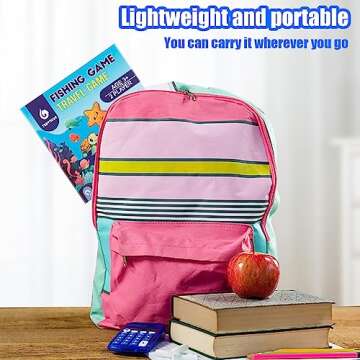 Magnetic Fishing Game for Toddlers -Travel Toys 3-5 Airplane Essentials - Mess-Free Camping & Car Trip Activity - Wooden Learning Toy with 27 Fish,Easter Gift for Kid