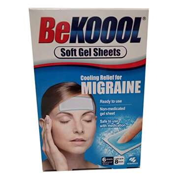 Be Koool Migraine Soft Gel Sheets - 6 Count for Instant Cooling Relief