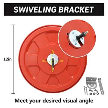 Safety Traffic Mirror， Convex Mirror Outdoor, 12"Acrylic Mirror， for Blind spot, Garage, Warehouse, Commercial, Office and Traffic Safety, Indoor and Outdoor Corner Safety Mirror with Clear View…