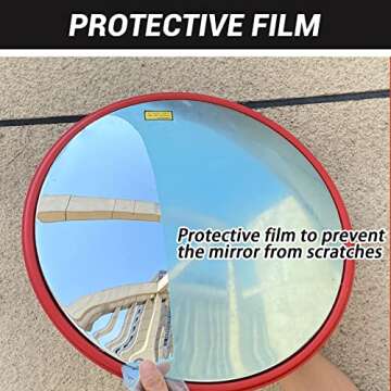 Safety Traffic Mirror， Convex Mirror Outdoor, 12"Acrylic Mirror， for Blind spot, Garage, Warehouse, Commercial, Office and Traffic Safety, Indoor and Outdoor Corner Safety Mirror with Clear View…