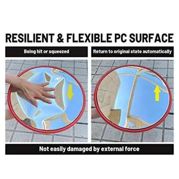 Safety Traffic Mirror， Convex Mirror Outdoor, 12"Acrylic Mirror， for Blind spot, Garage, Warehouse, Commercial, Office and Traffic Safety, Indoor and Outdoor Corner Safety Mirror with Clear View…