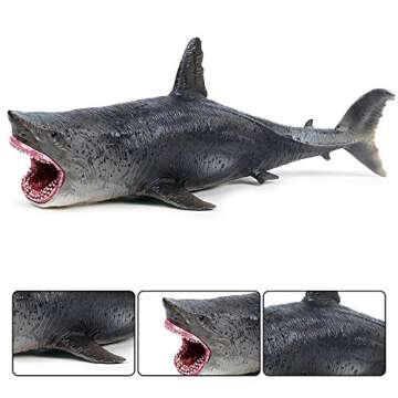 EOIVSH Large Shark Toys Megalodon, Plastic Assorted Ocean Animal Shark Figurine Realistic Sea Creature Toy Figure for Collection Gift, Bath Toy, Cake Topper