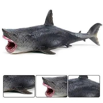 EOIVSH Large Shark Toys Megalodon, Plastic Assorted Ocean Animal Shark Figurine Realistic Sea Creature Toy Figure for Collection Gift, Bath Toy, Cake Topper