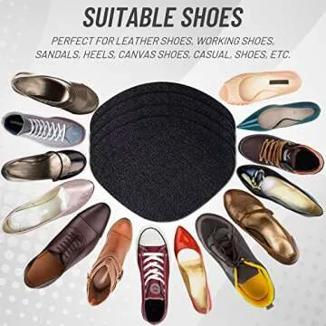 8Pair Shoe Patches for Holes, Self-Adhesive Shoe Heel Repair, Shoe Hole Repair for Sneaker, Leather Shoes, High Heels (Black)