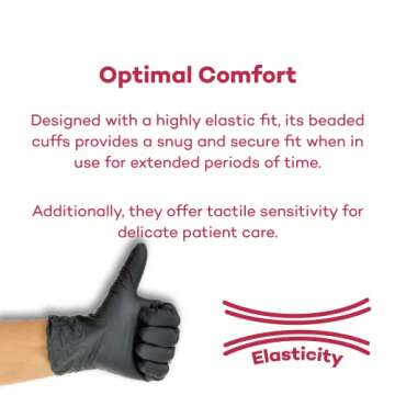 Durable Dealmed Black Nitrile Exam Gloves for Versatile Use