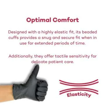 Durable Dealmed Black Nitrile Exam Gloves for Versatile Use