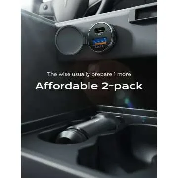 LISEN 48W USB C Car Charger Adapter [2 Pack] [Mini & Metal]Cigarette Lighter USB Charger Fast Charging [PD QC 3.0] USBC Car Phone Charger for iPhone 15 Pro Max Plus 14 SamSung Galaxy S24 2024 iPad Pro