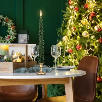 Conelist Christmas Tree Candles with Candle Holder Set
