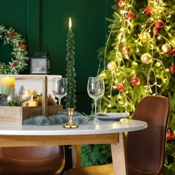 Conelist Christmas Tree Candles with Candle Holder Set