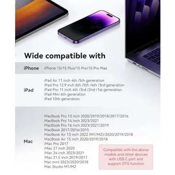 USB C SD Card Reader for iPhone 15 16/iPad/MacBook/Mac, xdgeLoad USB-C Type C SD Reader Supports SD and MicroSD Memory Card Adapter, Trail Camera Viewer Plug and Play - 2 Slots