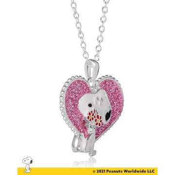 Snoopy Heart Necklace - Charming Silver Flash-Plated Jewelry