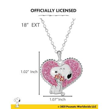 Snoopy Heart Necklace - Charming Silver Flash-Plated Jewelry