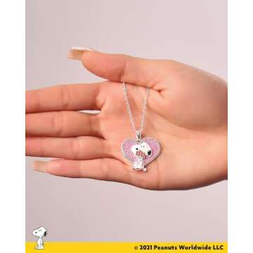 Snoopy Heart Necklace - Charming Silver Flash-Plated Jewelry