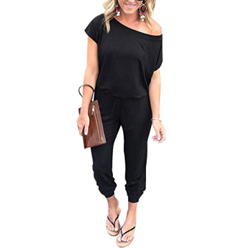 PRETTYGARDEN Off Shoulder Elastic Waist Jumpsuit - Chic & Comfortable