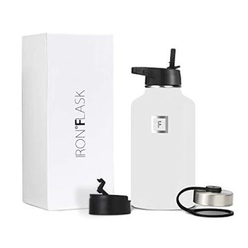 IRON °FLASK Camping & Hiking Hydration Flask with 3 Lids - Stainless Steel, Double Walled & Vacuum ...