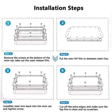 6PCS Creality FEP Film Release Films 300 x 210 x 0.15mm for ELEGOO Saturn 2/Saturn 8K/Saturn S/Mars 3/Mars 3 Pro/ANYCUBIC Photon Mono 4K/ Photon Mono X/Photon M3 LCD 3D Printer