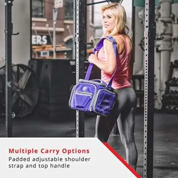 Fitmark Shield Midnight Meal Prep Insulated Bag with Portion Control Meal Containers, Reusable Ice Packs, and Vitamin Container