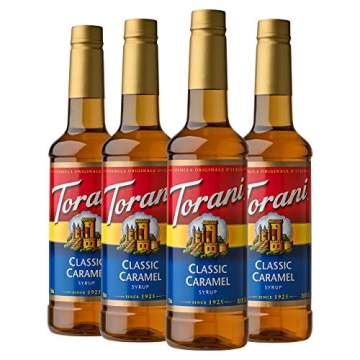 Torani Classic Caramel Syrup Pack of 4 for Coffee Lovers