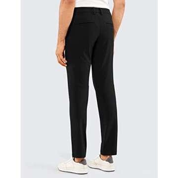 CRZ YOGA Men's Stretch Golf Pants - 35" Slim Fit Stretch Waterproof Outdoor Thick Golf Work Pant wit...