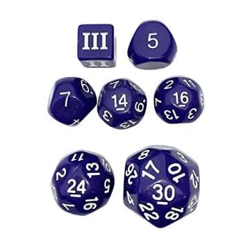 DCC Special 7 - Purple - Set of 7 Rare and Unusual RPG dice Approved for use with Dungeon Crawl Clas...