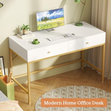 Stylish SUPERJARE Vanity Desk with Drawers - 47 Inch