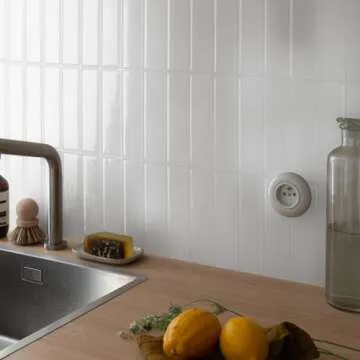 STICKGOO 10-Sheet Peel and Stick Backsplash Tiles, 12"×12"×0.04" Self Adhesive Stick on Tiles, Adhesive Backsplash Tiles for Kitchen Bathroom Laundry Room Camper (Pure White)