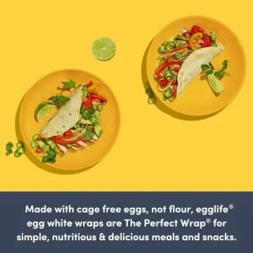 egglife egg white wraps, original, Egg White Wraps, 12 Total Wraps (2-6 Packs) - Gluten Free, Dairy Free, No Flour, Sugar Free, Keto Friendly, Paleo, Low Net Carb, Protein Packed