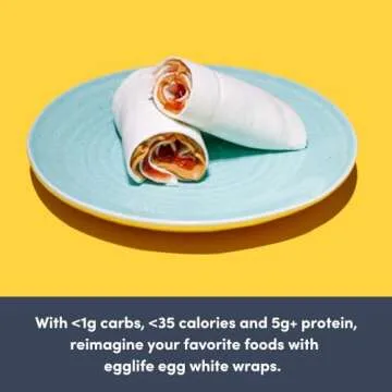 egglife egg white wraps, original, Egg White Wraps, 12 Total Wraps (2-6 Packs) - Gluten Free, Dairy Free, No Flour, Sugar Free, Keto Friendly, Paleo, Low Net Carb, Protein Packed