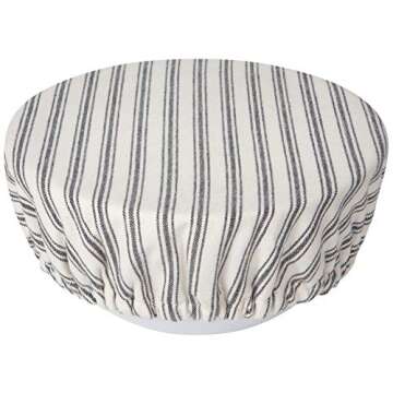 Now Designs Reusable Bowl Cover to Reduce Waste, Ticking Stripe - Large & Medium | Set of 2