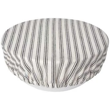 Now Designs Reusable Bowl Cover to Reduce Waste, Ticking Stripe - Large & Medium | Set of 2