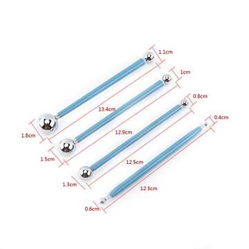 Haosie 4PCS Modeling Ball Tools, Fondant Dotting Tools, Clay Sculpting Tool Set, Double Ended, for DIY Ball Modeling