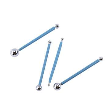 Haosie 4PCS Modeling Ball Tools, Fondant Dotting Tools, Clay Sculpting Tool Set, Double Ended, for DIY Ball Modeling