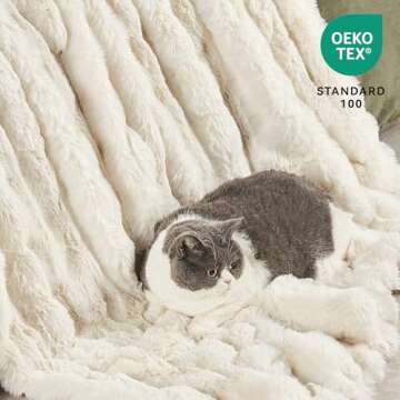 JELLYMONI White Fluffy Duvet Cover Set Queen Size, Luxury Soft Faux Rabbit Fur Comforter Cover, 3 Pieces Cozy Plush Long Shaggy Fluffy Bedding Set with Zipper Closure, Comforter Not Included