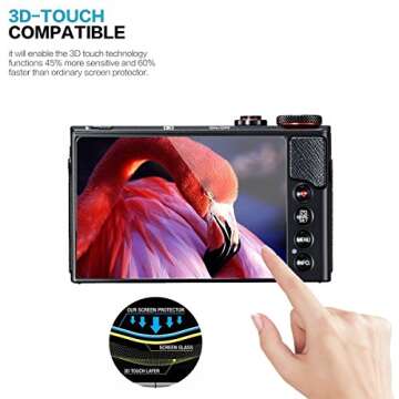 AKWOX (Pack of 3) Compatible Canon Eos M50 M6D M100 LCD Screen Protector, 9H Hardness 0.33mm Camera Tempered Glass Film for Canon EOS M100, EOS M6, M50, PowerShot G9 X Mark II, G7 X Mark II, G5 X, G9