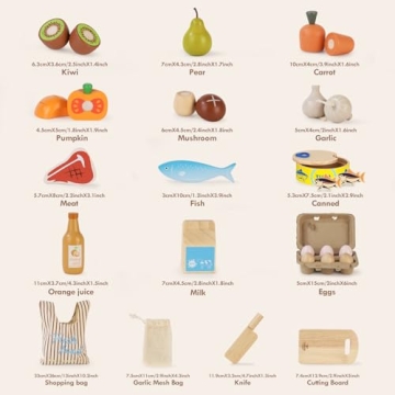 Lehoo Wooden Play Food Set for Kids - Safe & Educational