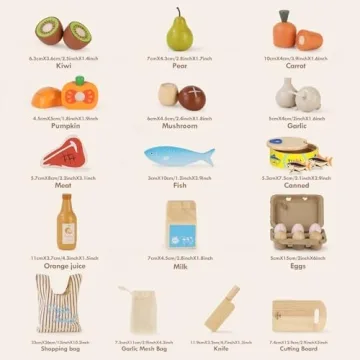 Lehoo Wooden Play Food Set for Kids - Safe & Educational